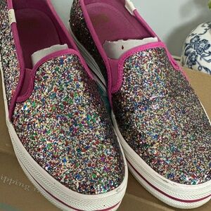 Pre-owned Kate Spade Decker Too Glitter Slip-On Shoes